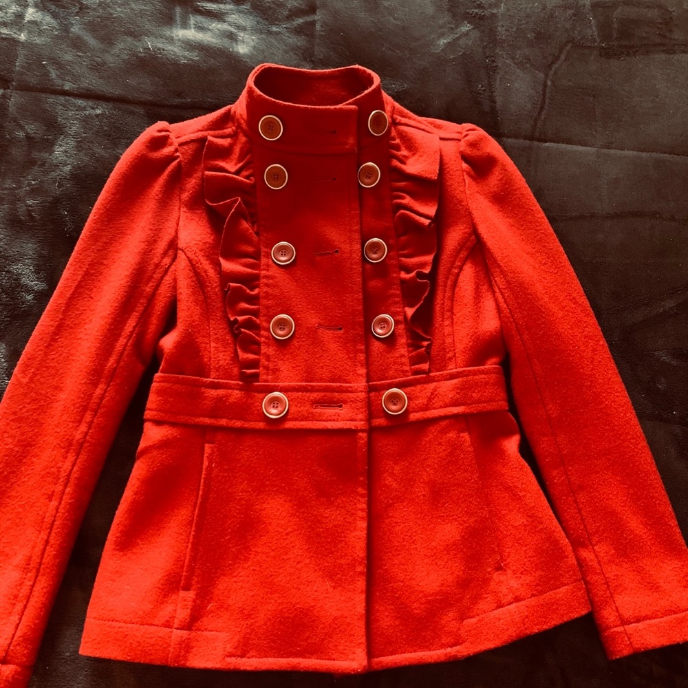 Women’s Red Pea Coat